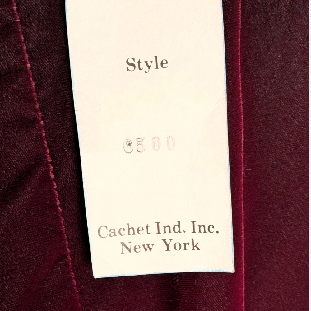 Vintage Cachet by Bari Protas Plum Velvet Romantic Evening Dress Size 16 NWT - Picture 14 of 14